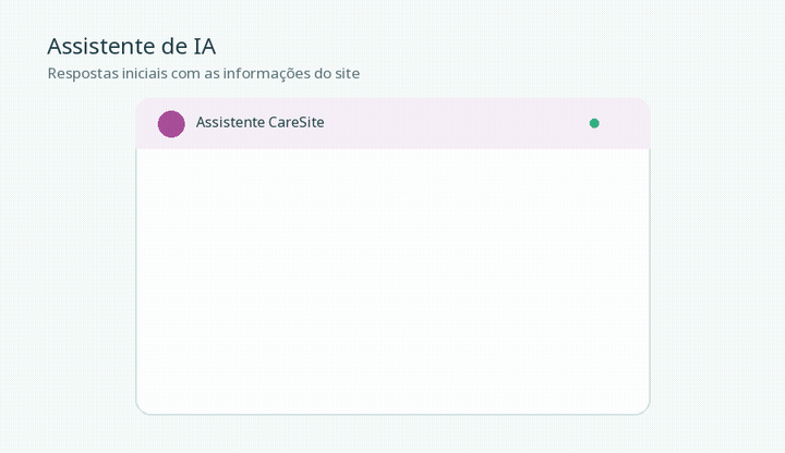 Animação mostrando o assistente de inteligência artificial respondendo uma dúvida de paciente